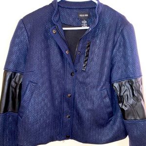 Navy/Black Biker Style Jacket